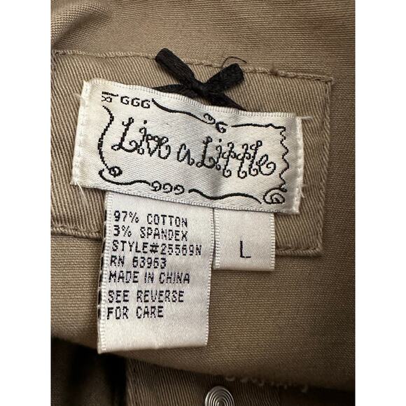 Live A Little Women Y2K Tan Button Front Long Sleeve Denim Jacket Size L - Picture 7 of 8